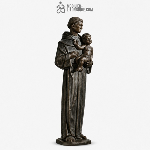 Statue Saint Antoine de Padoue Polychrome Antique