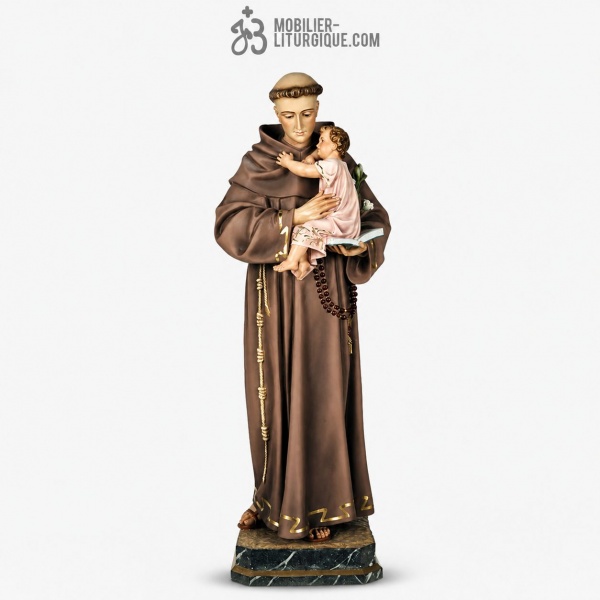 Statue Saint Antoine de Padoue Polychrome Antique