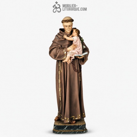 Statue Saint Antoine de Padoue Polychrome Antique