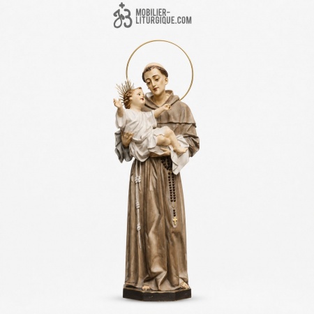 Statue Saint Antoine de Padoue Polychrome Antique