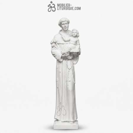 Statue Saint Antoine,en poudre de marbre blanc,56-74-80 cm