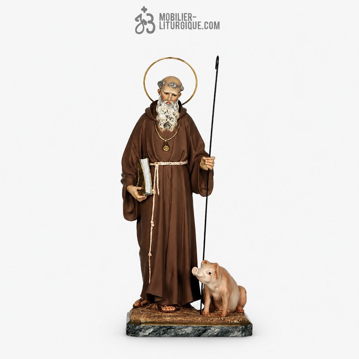Statue Saint Antoine Polychrome Feuille d\'or