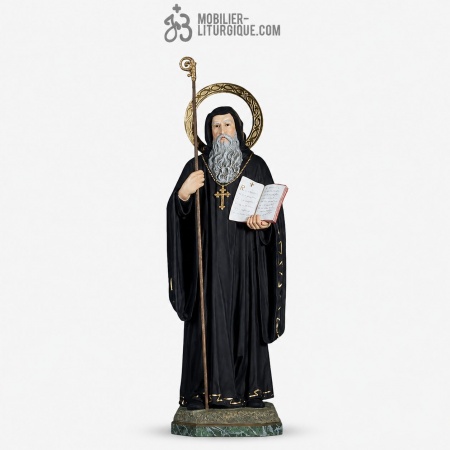Statue Saint Beno&icirc;t Polychrome