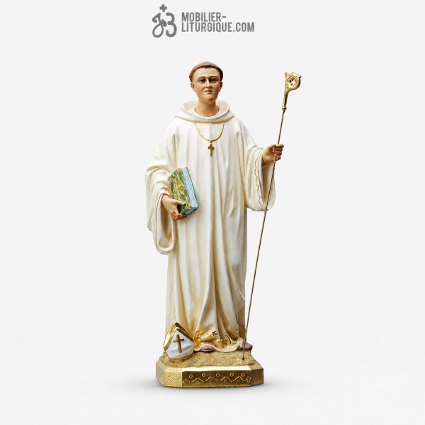 Statue Saint Bernard Polychrome Antique