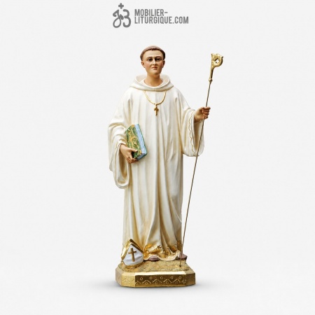 Statue Saint Bernard Polychrome Antique