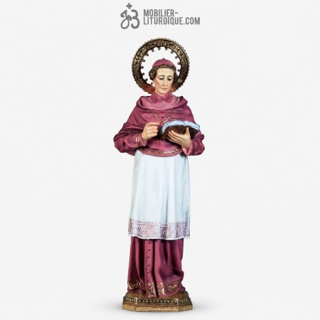 Statue Saint Charles Borrom&eacute;e Polychrome
