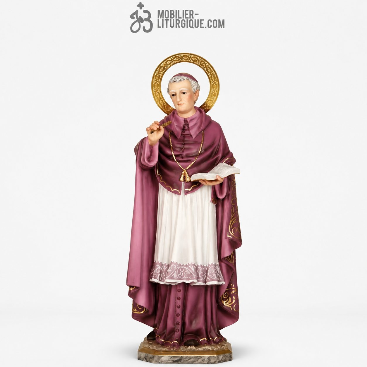 Statue Saint Charles Borrom&eacute;e Polychrome
