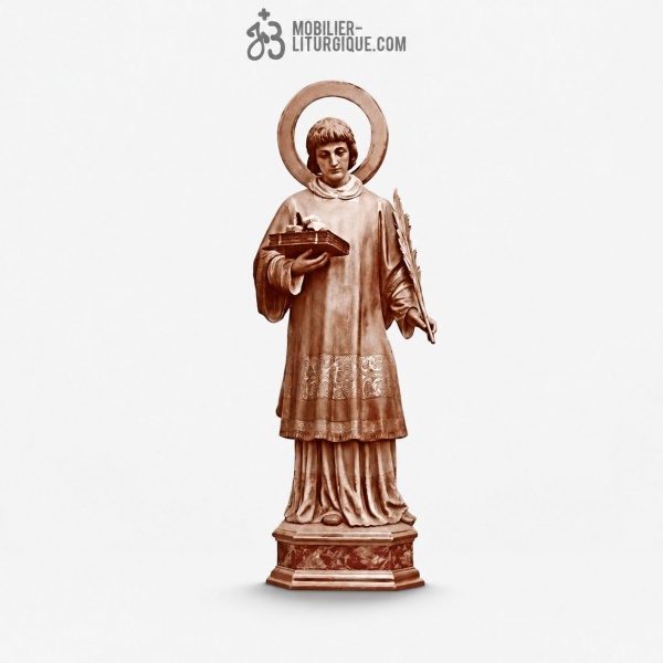 Statue Saint Etienne Polychrome Feuille d\'or