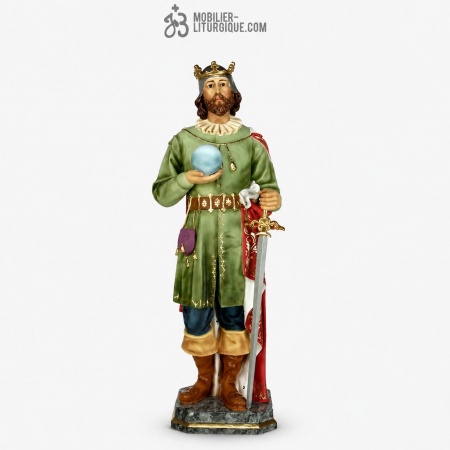 Statue Saint Fernand Polychrome Antique