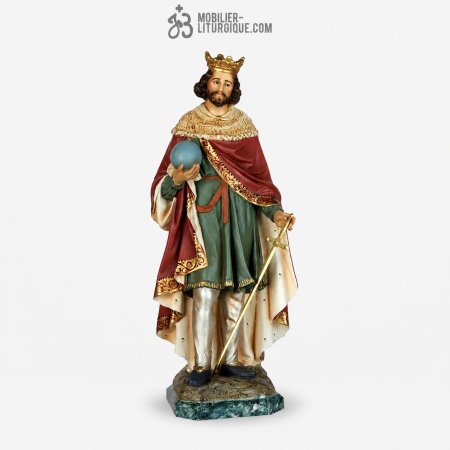 Statue Saint Fernand Polychrome Antique