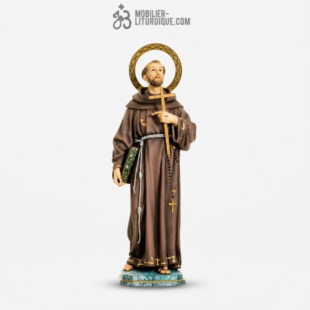 Statue Saint Fran&ccedil;ois d\'assise en p&acirc;te bois