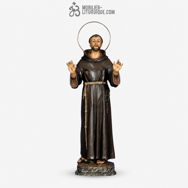 Statue Saint Fran�ois d\'Assise Polychrome