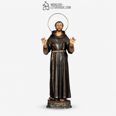Statue Saint Fran&ccedil;ois d\'Assise Polychrome