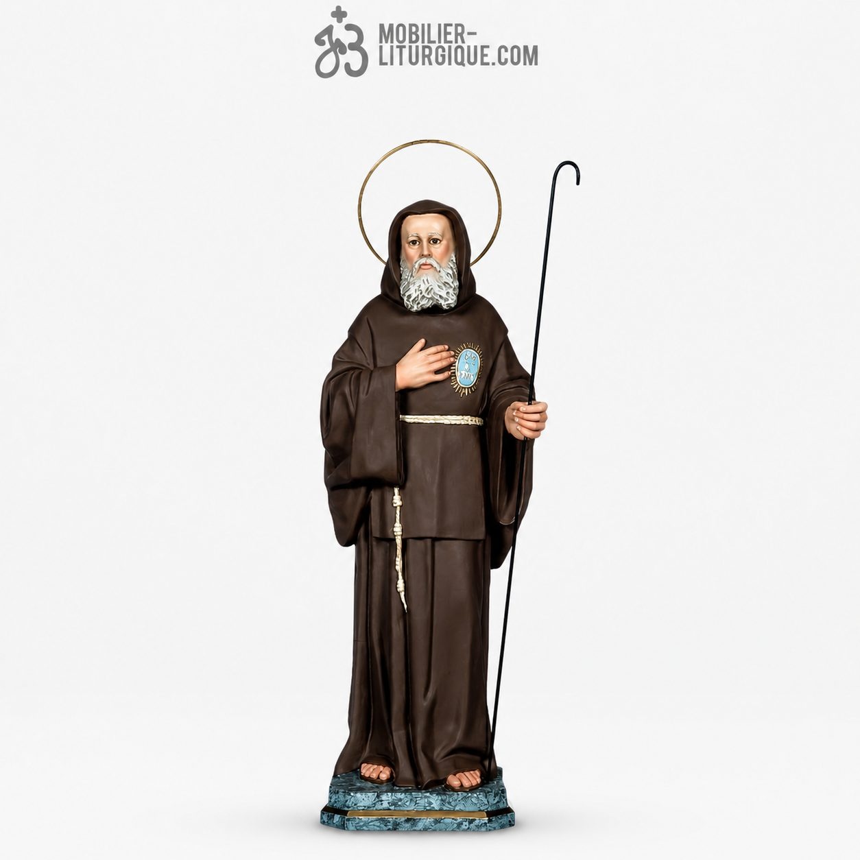 Statue Saint Fran&ccedil;ois de Paule Polychrome