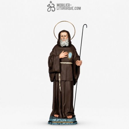 Statue Saint Fran&ccedil;ois de Paule Polychrome
