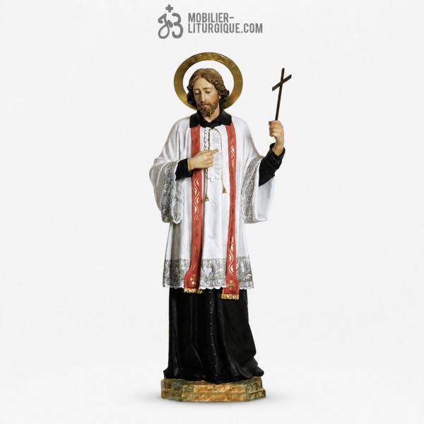 Statue Saint Fran�ois Xavier Polychrome Antique