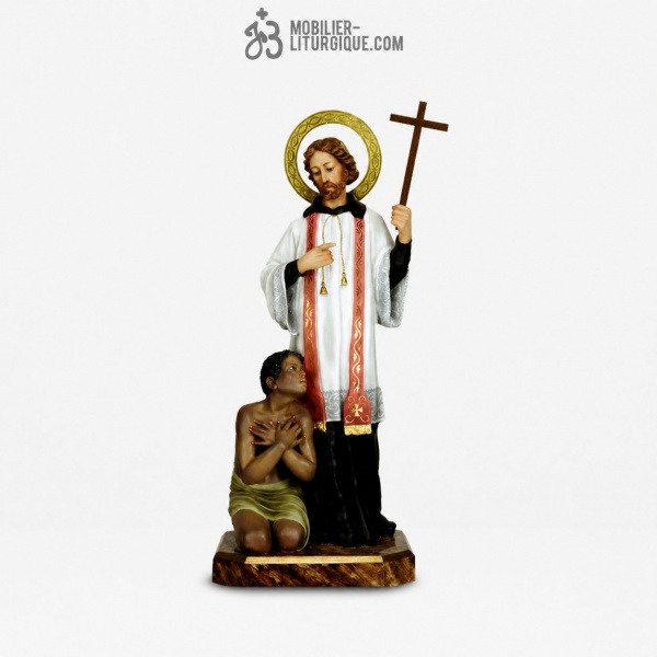 Statue Saint Fran�ois Xavier Polychrome Antique