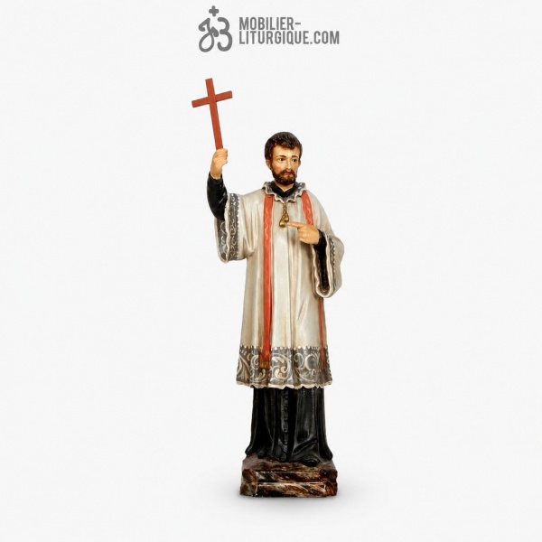 Statue Saint Fran�ois Xavier Polychrome Antique