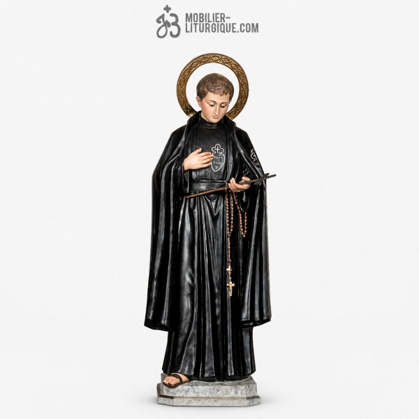 Statue Saint Gabriel de la Douleur Polychrome Antique