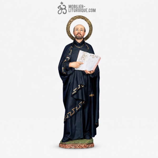 Statue Saint Ignace de Loyola Polychrome Antique