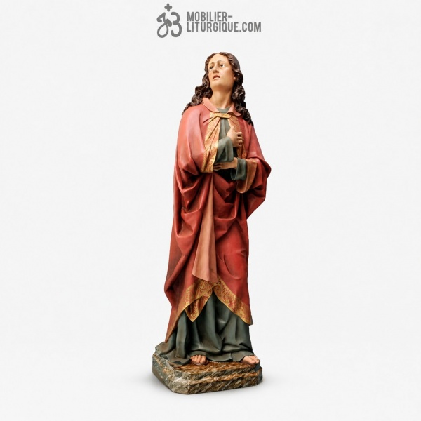 Statue Saint Jean l\'Evang�liste Polychrome Antique