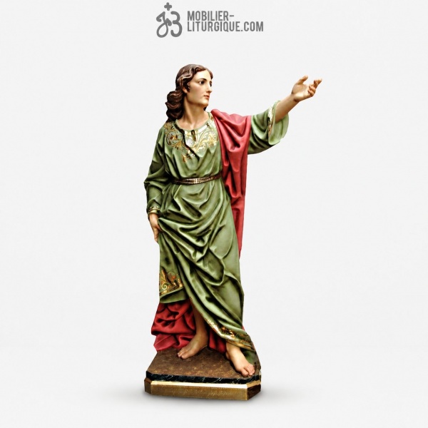 Statue Saint Jean l\'Evang�liste Polychrome Feuille d\'or