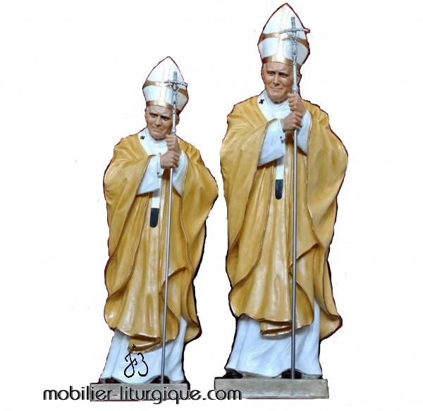 Statue Saint Jean Paul II  chasuble jaune 140-165cm