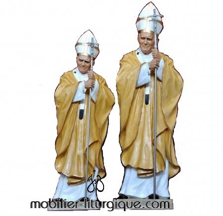 Statue Saint Jean Paul II  chasuble jaune 140-165cm