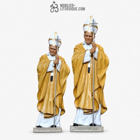 Statue Saint Jean Paul II  chasuble jaune 140-165cm