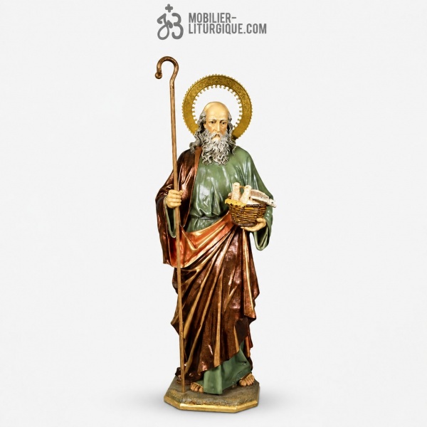 Statue Saint Joachim Polychrome Antique