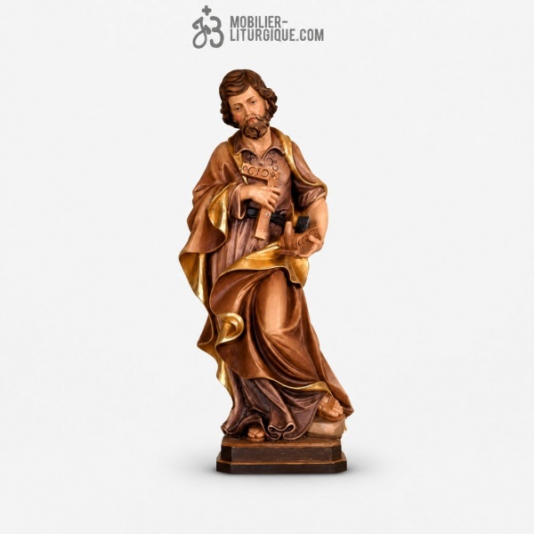 Statue Saint Joseph artisan en bois d�cor�