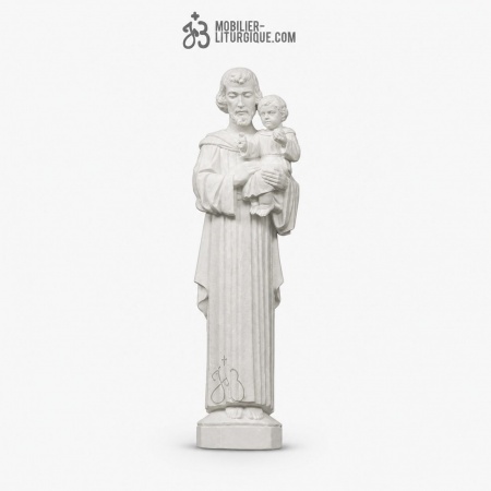 Statue Saint Joseph avec l\'Enfant ,en marbre reconstitu&eacute;,
