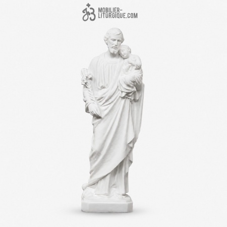 Statue Saint Joseph et l\'Enfant en r&eacute;sine de marbre reconstitu&eacute;,30-40-50-130-160