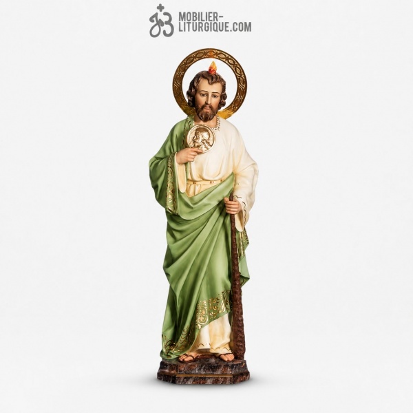 Statue Saint Judas Polychrome Antique