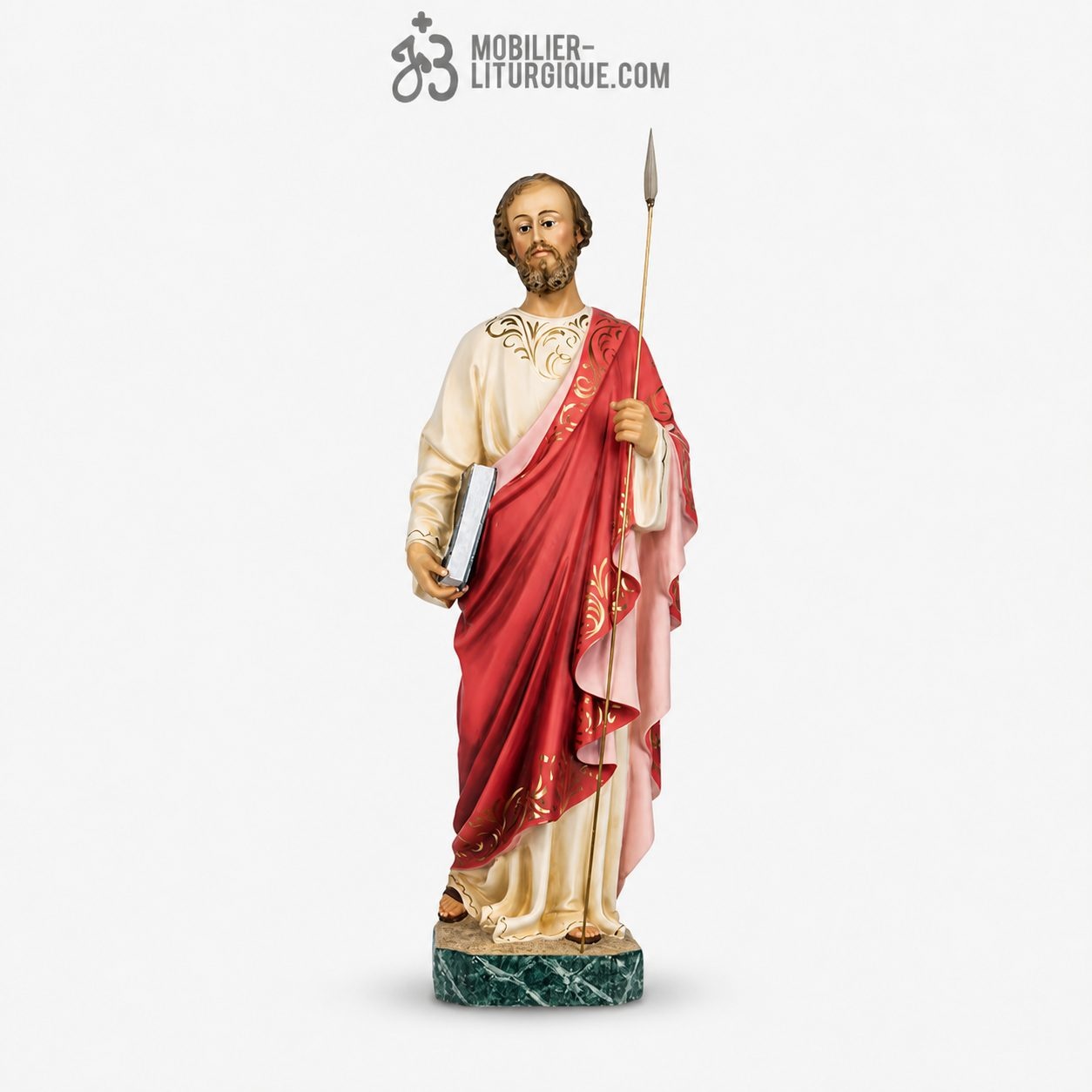 Statue Saint Judas Polychrome Antique