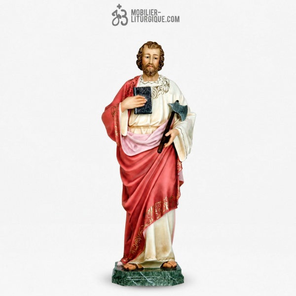 Statue Saint Jude Thadd�e Polychrome Antique