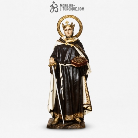 Statue Saint Louis, Roi de France Polychrome Antique
