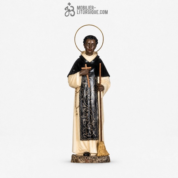 Statue Saint Martin de Porr�s Polychrome Antique