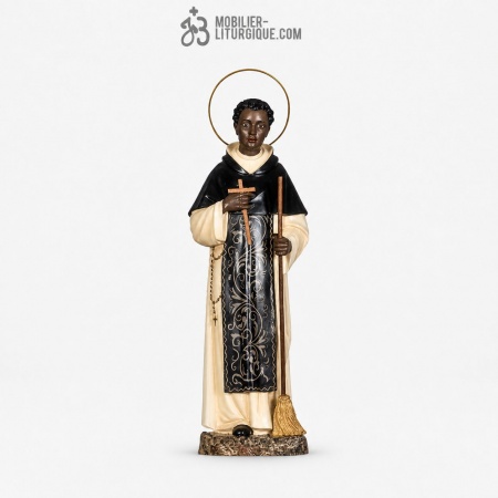 Statue Saint Martin de Porr�s Polychrome Antique