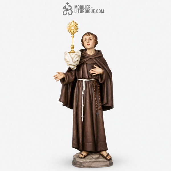 Statue Saint Pascal Polychrome Antique