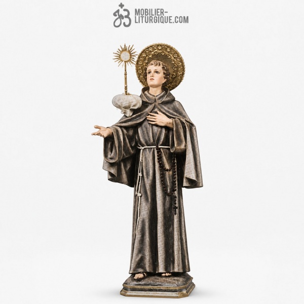 Statue Saint Pascal Polychrome Antique