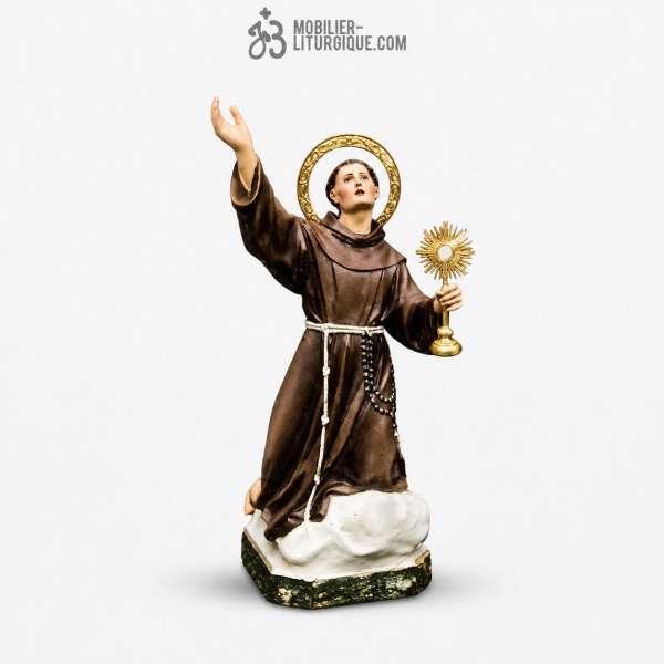 Statue Saint Pascal Polychrome Antique