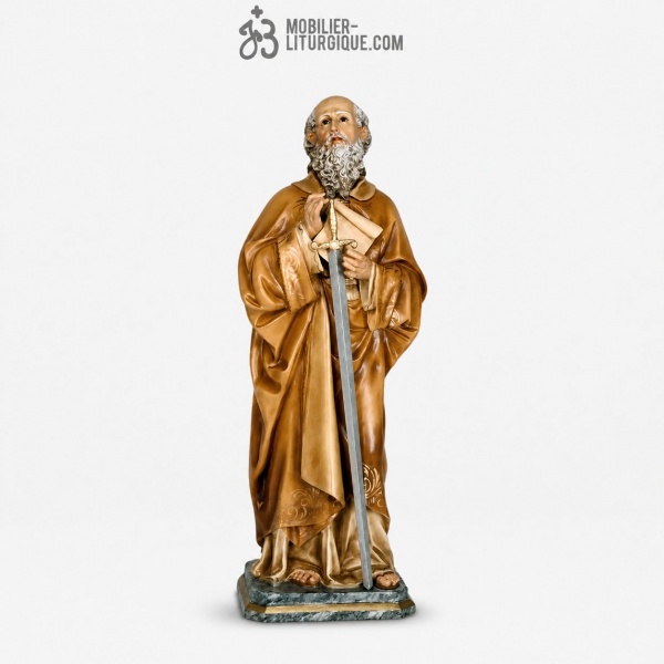 Statue Saint Paul Polychrome Antique