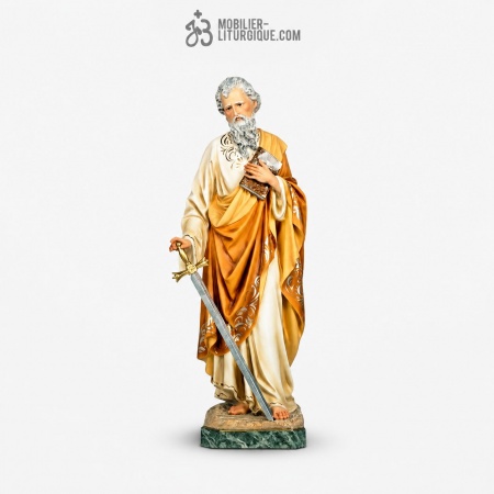 Statue Saint Paul Polychrome Antique