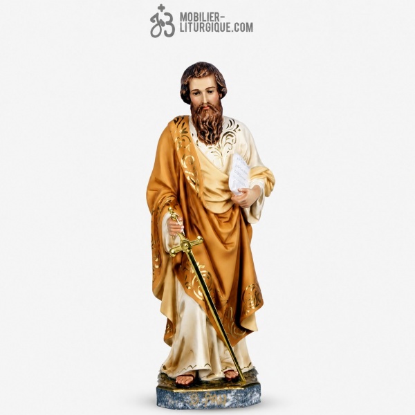 Statue Saint Paul Polychrome Antique