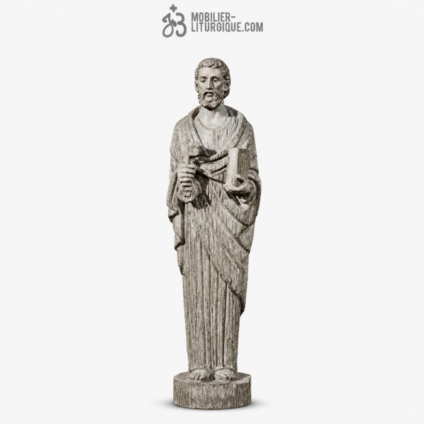 Statue Saint Pierre Polychrome Antique
