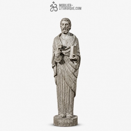 Statue Saint Pierre Polychrome Antique