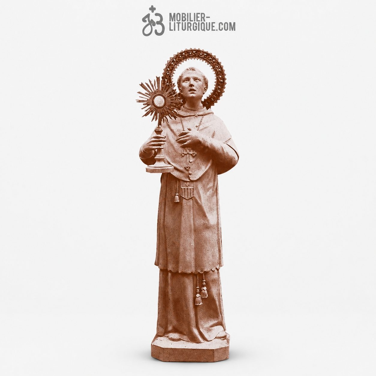 Statue Saint Raymond Polychrome Antique