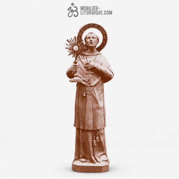 Statue Saint Raymond Polychrome Antique