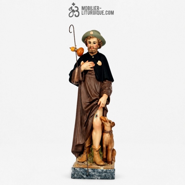 Statue Saint Roch Polychrome Antique